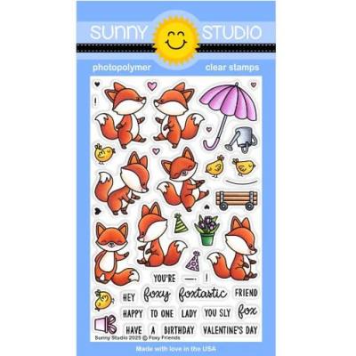 Sunny Studios Stempel - Foxy Friends